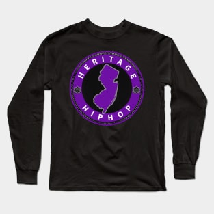 Heritage Hip-Hop Sign with Purple/Silver Outline Long Sleeve T-Shirt